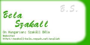 bela szakall business card