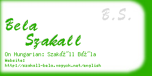 bela szakall business card